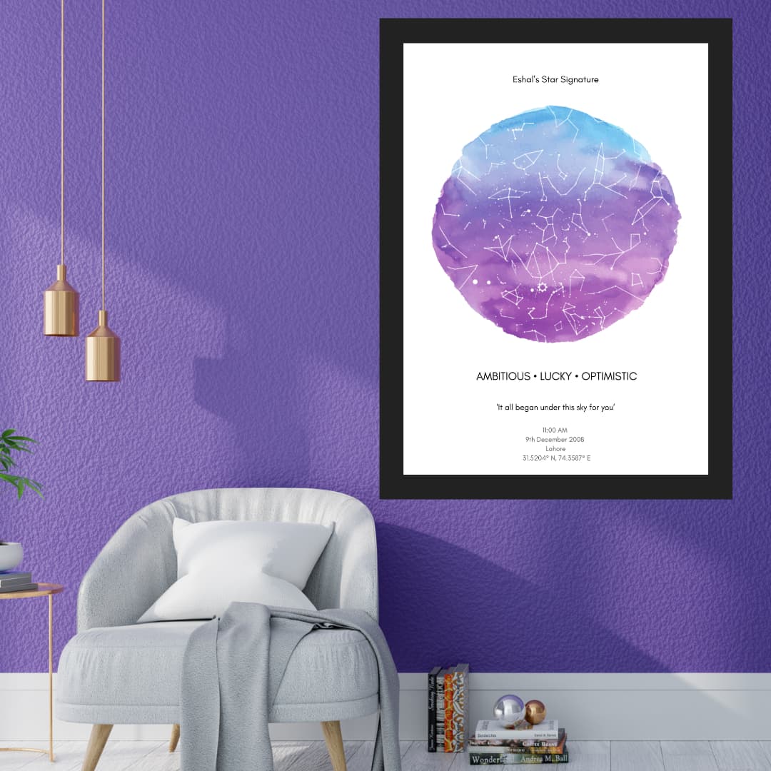 Artsy Lavender Star Map