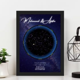 Blue Galaxy Star Map