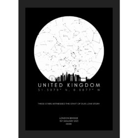 Dark Skyline of UK Star Map