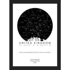 Light Skyline of UK Star Map