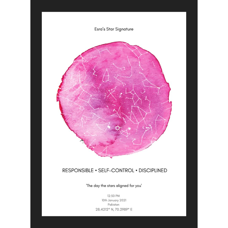 Artsy Fuschia Star Map