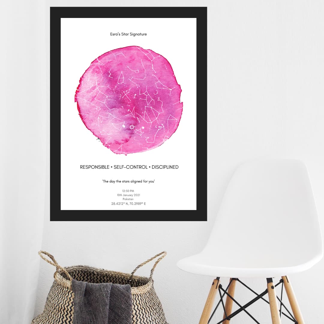 Artsy Fuschia Star Map