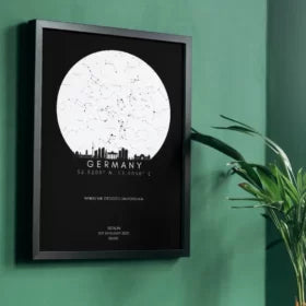 Dark Skyline of Germany Star Map