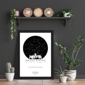 Light Skyline of US Star Map