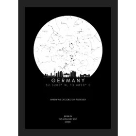 Dark Skyline of Germany Star Map