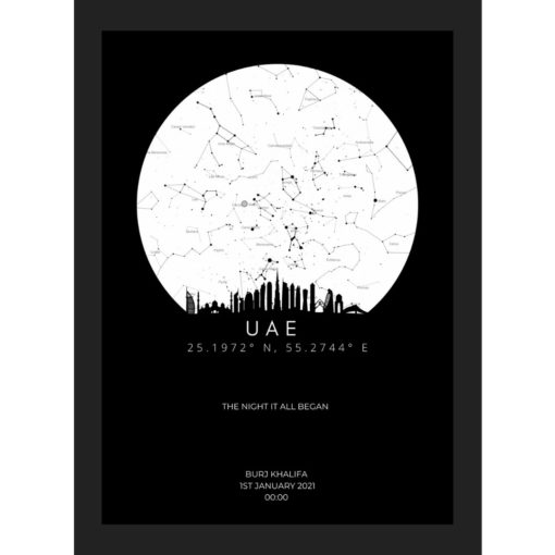 Star Map Dark Skyline of UAE