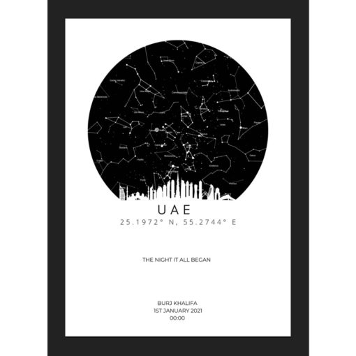 Star Map Light Skyline of UAE