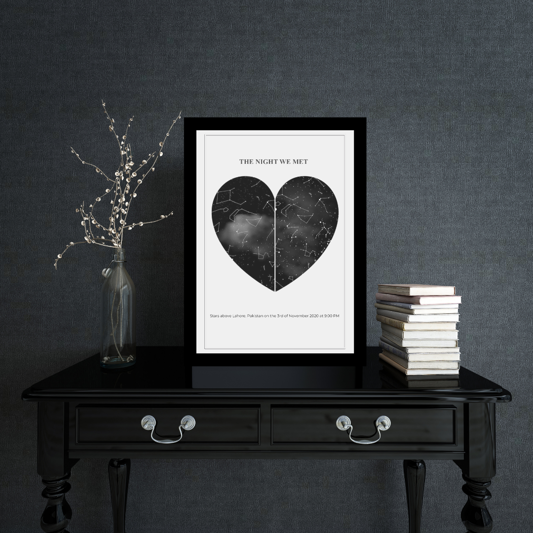 Black Heart Star Map