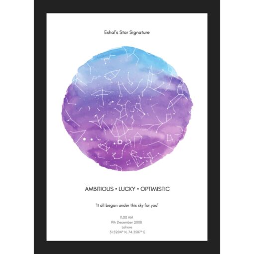 Artsy Lavender Star Map