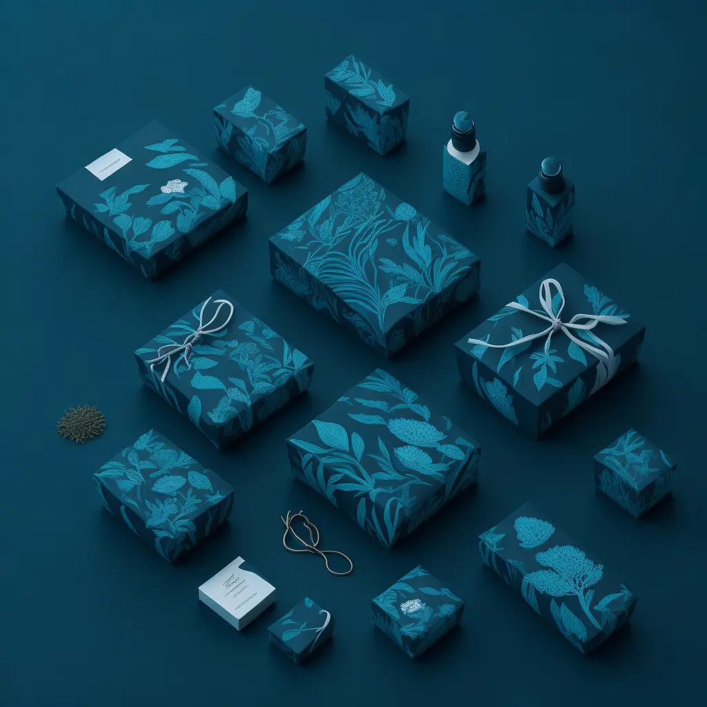 Sheen Jeem Patterned Gift Boxes in Sea Green Colour