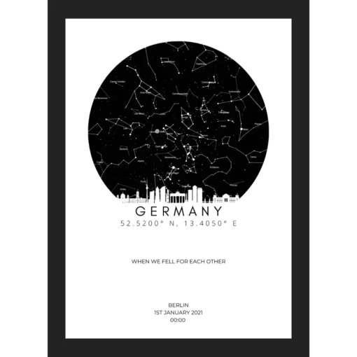 Light Skyline of Germany Star Map