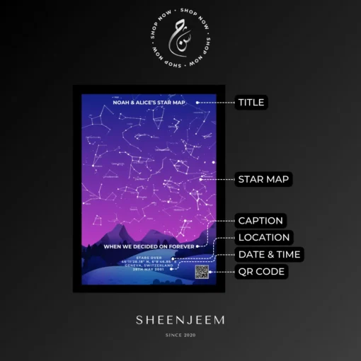 Violet Wonder Star Map with customizations and options